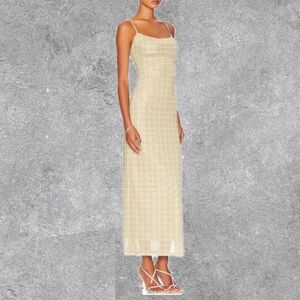 Miaou Thais Dress M Lime Checkered Miaou Thais Maxi Dress